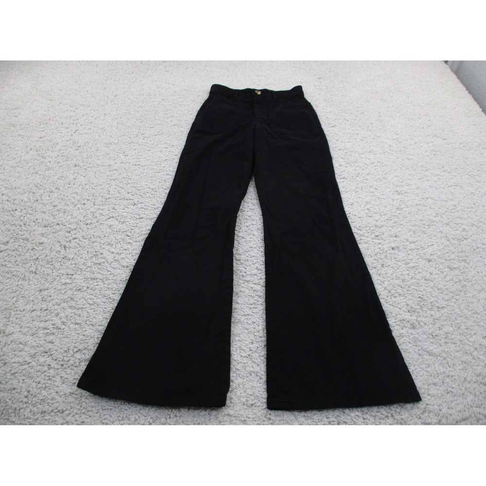 Marine Layer Pants Womens 6 Black Flared Cotton Blend Gothic Punk Grunge Emo A3